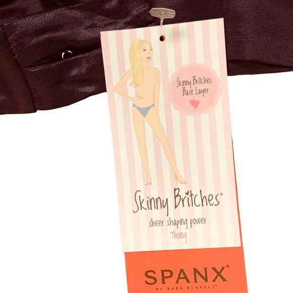 NEW SPANX  Skinny Britches Sheer Shaping Power Thong in Royal  Plum - Size S/M - Picture 7 of 9